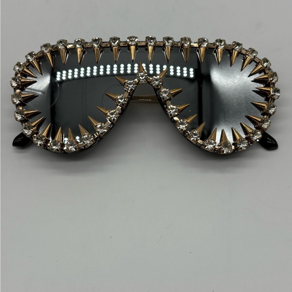 Accessories - Studded Black and Gold Sunglasses